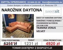 Sweet Sit- daytona narożnik 2(120)QFLW-OTM(4)SP z funkcją spania i pojemnikiem tk. ven.vel. 2924